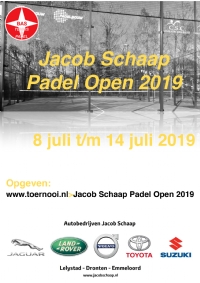 Jacob Schaap Padel Open 2019: inschrijving geopend!